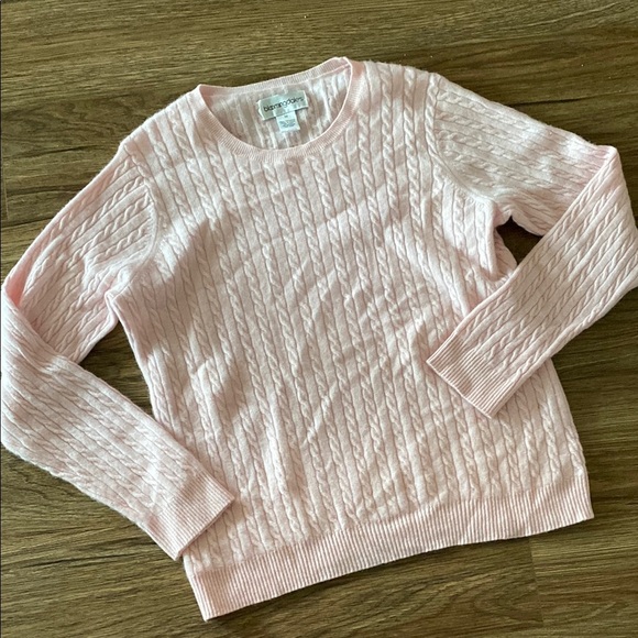 Bloomingdale’s soft pink cable knot cashmere sweater 3X soft preppy classic - Picture 1 of 6